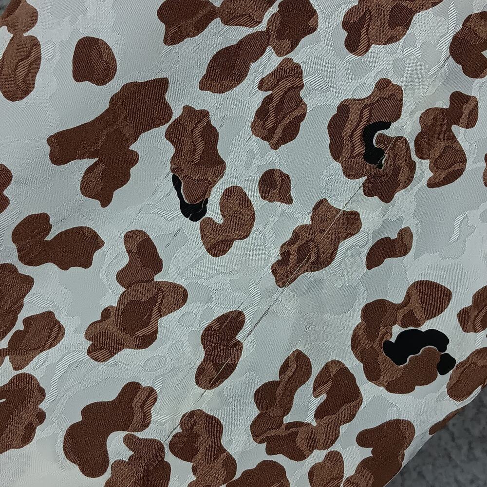 Vintage Marlis Animal Print Blouse Size 12 Brown and White Long Sleeve - Picture 11 of 11